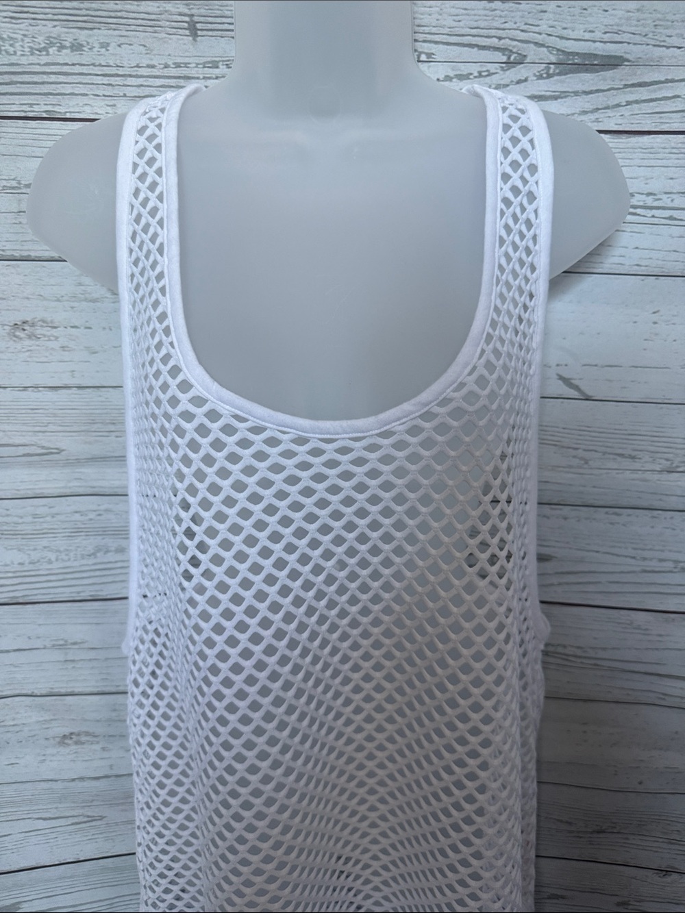 Victoria's Secret White Fishnet Swim Coverup Tank